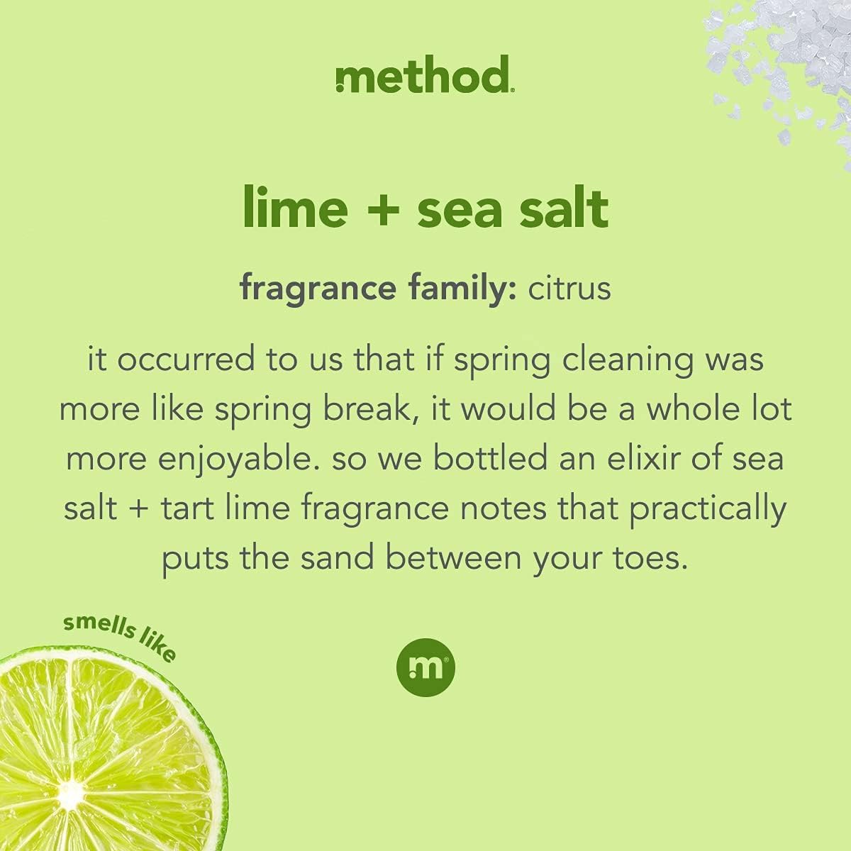 method All-Purpose Cleaner Spray, Lime + Sea Salt, 28 fl oz | Cuts Grease & Grime on Counters, Glass, Sealed Wood & Floors, for Kitchen & Bathroom, Controlled Mist, Streak Free