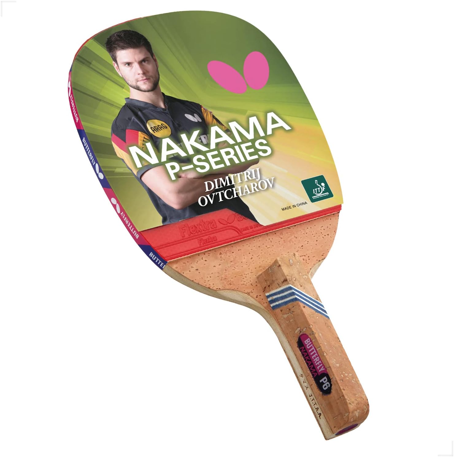 Butterfly Nakama Japanese Penhold Ping Pong Paddle - Recommended for Beginner & Intermediate Level Players - Includes Two Free 40+ Balls