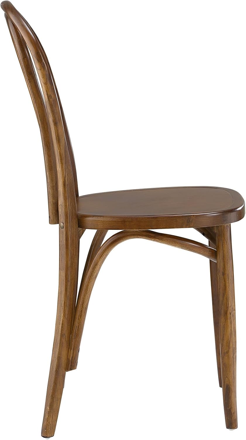 Modway Eon Natural Elm Wood Kitchen and Dining Room Chair in Black - Fully Assembled