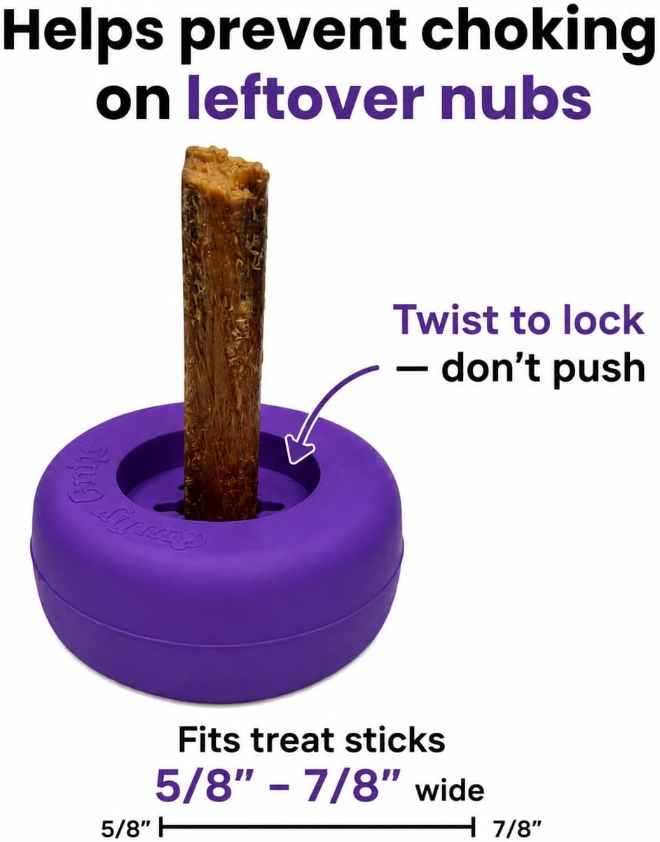 Bully Stick Holder for Dogs - Medium Size - Interactive Dog Toy, Dog Treat Holder, Slow Feeder, Treat Dispenser, Chew Toy and Dog Safety Device