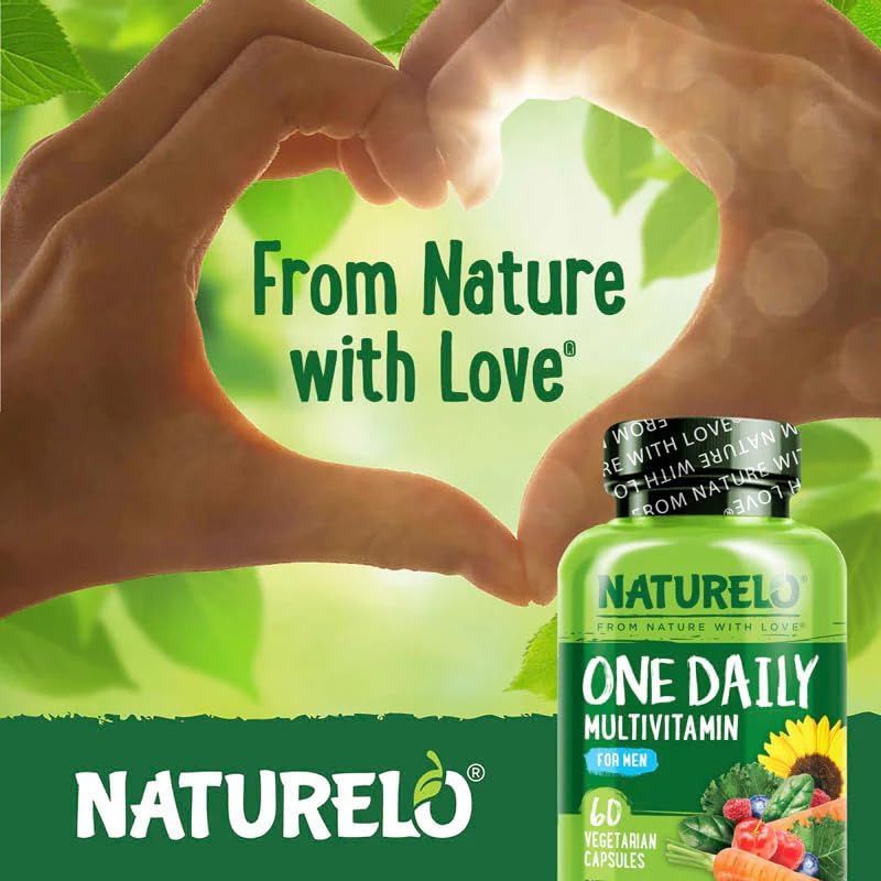 NATURELO Multivitamin for Men - One Daily, 60 Vegetarian Capsules | Vitamins, minerals & organic whole foods, non-GMO