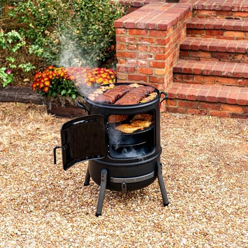 Char-Broil Bullet Charcoal Smoker 16" - 18202075,Black