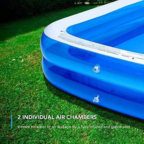 Inflatable Kiddie Pool, 50x33x17 Inch Rectangular