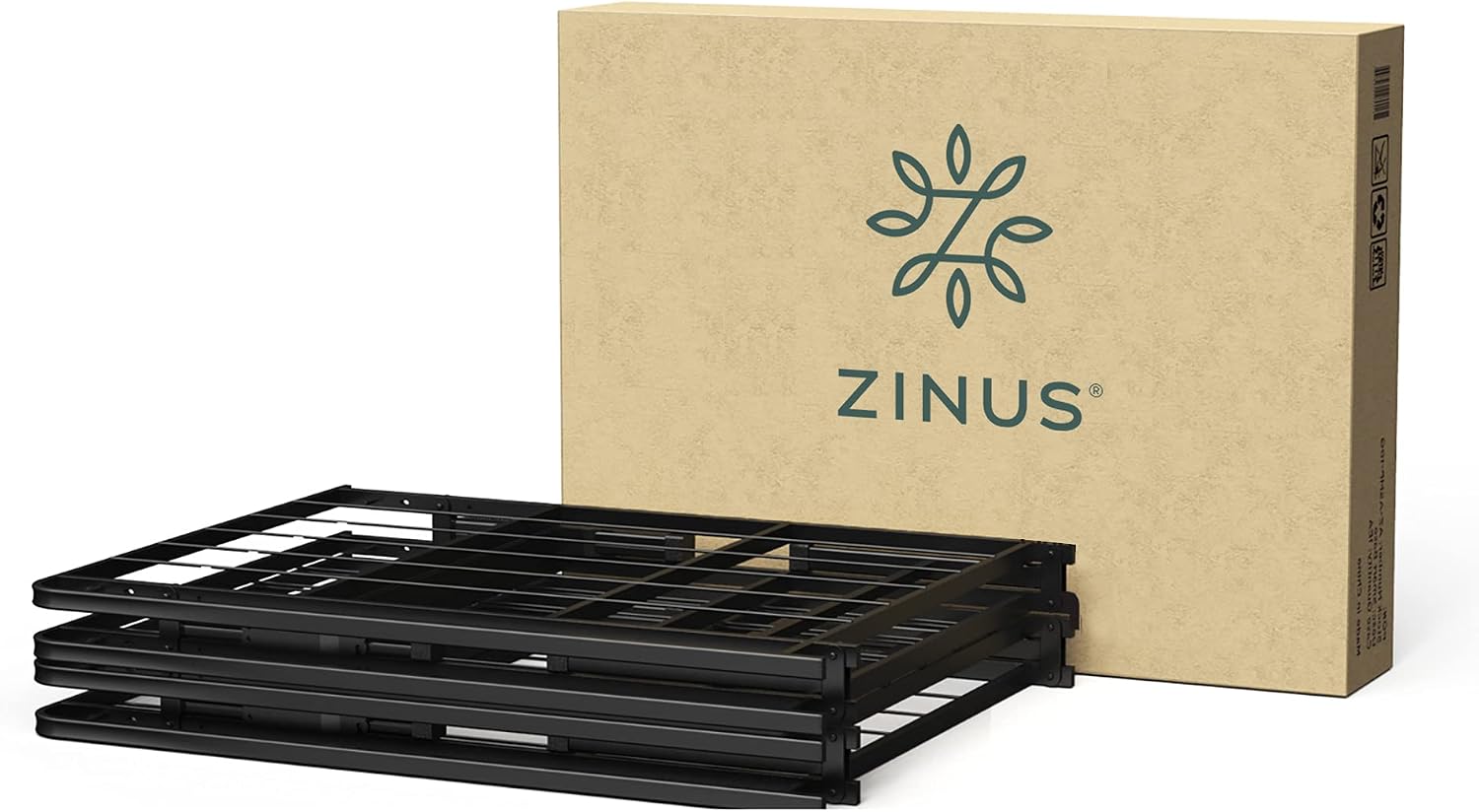Zinus SmartBase Tool-Free Assembly Mattress Foundation, 14 Inch Metal Platform Bed Frame, No Box Spring Needed, Sturdy Steel Frame, Underbed Storage, Black, Queen