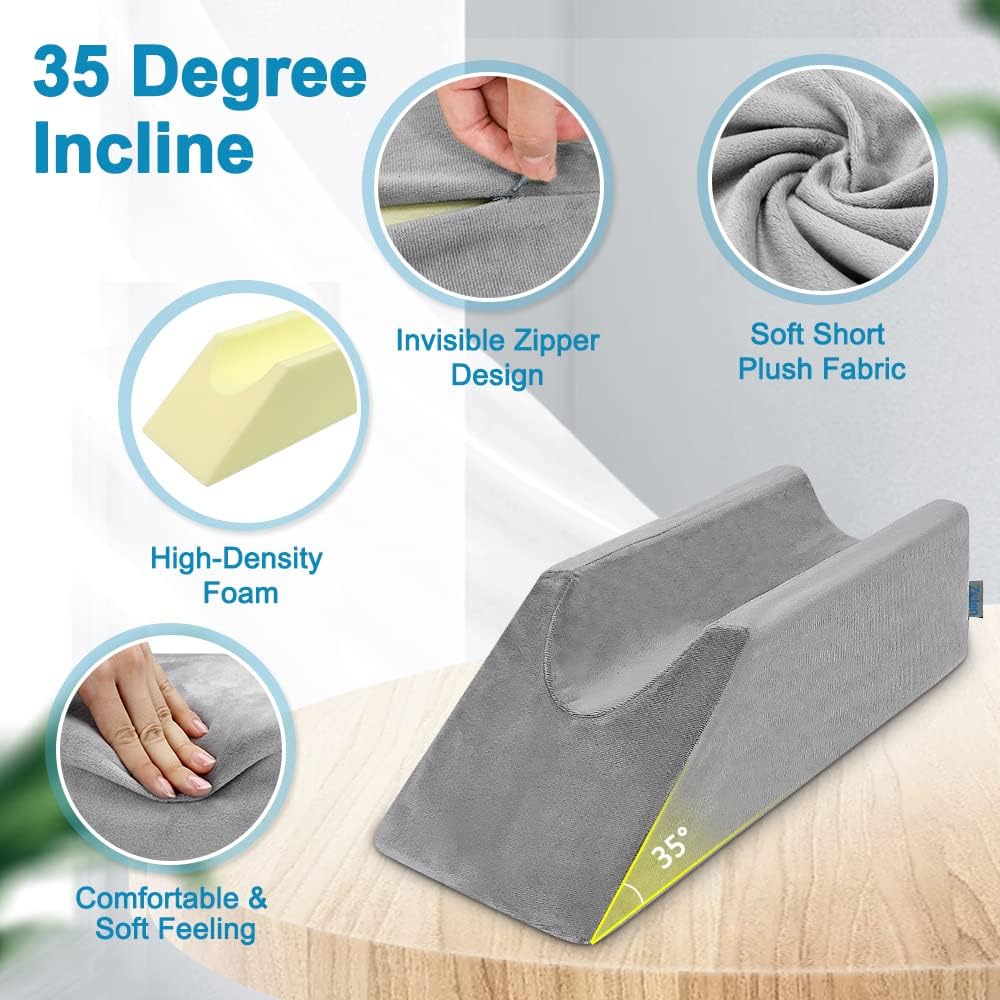 Leg Elevation Wedge Pillow Knee Foam for Sleeping Post Surgery Foot Leg Rest Pillows Knee Support Cushion Medical Elevated Pillow Leg Elevator Bed