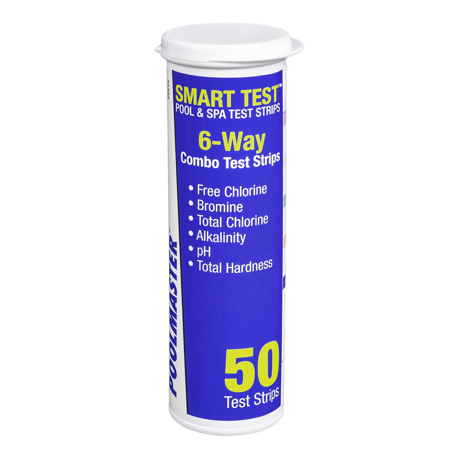 Poolmaster 22212 Smart Test 6-Way Swimming Pool and Spa Water Chemistry Test Strips, 50 count,White