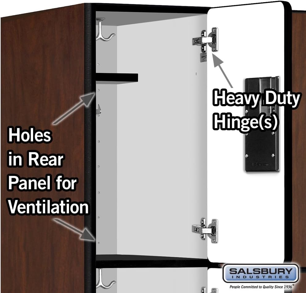 Salsbury Industries 36365MAH Six Tier Box Style Designer Wood Locker, 6' 3" x 15", Mahogany