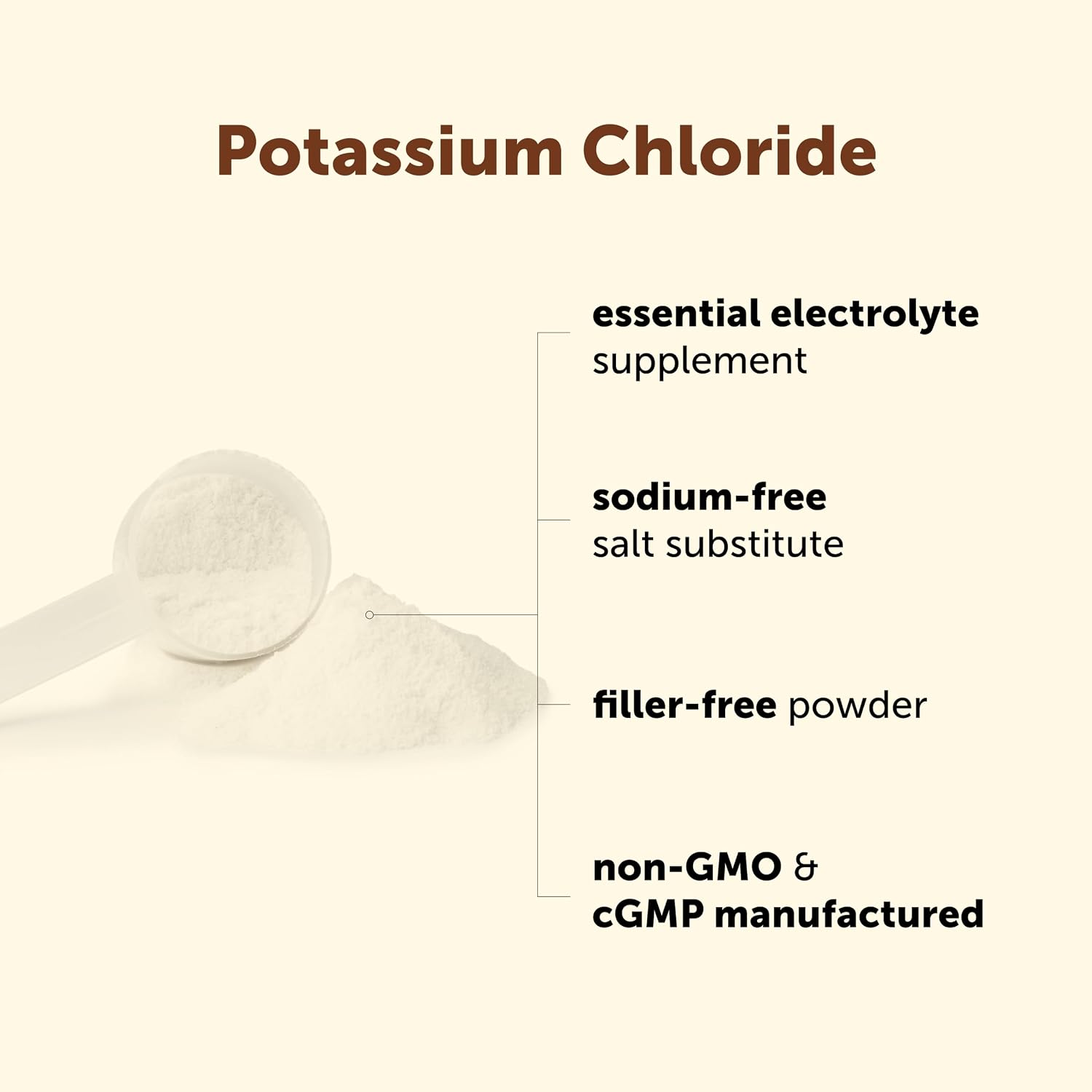 Micro Ingredients Potassium Chloride, 2.2 lb Powder | Salt Substitute | Essential Electrolyte Supplement | Filler Free