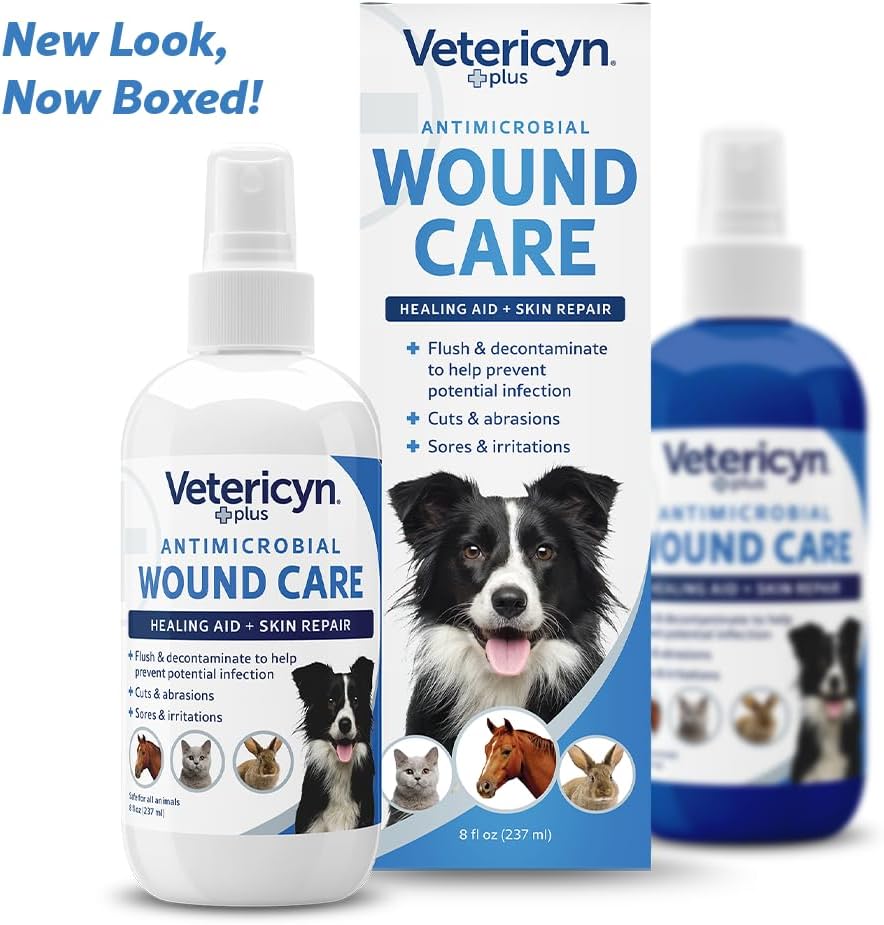 Vetericyn Plus Dog Wound Care Spray | Healing Aid and Skin Repair, Clean Wounds, Relieve Itchy Skin, and Prevent Infection