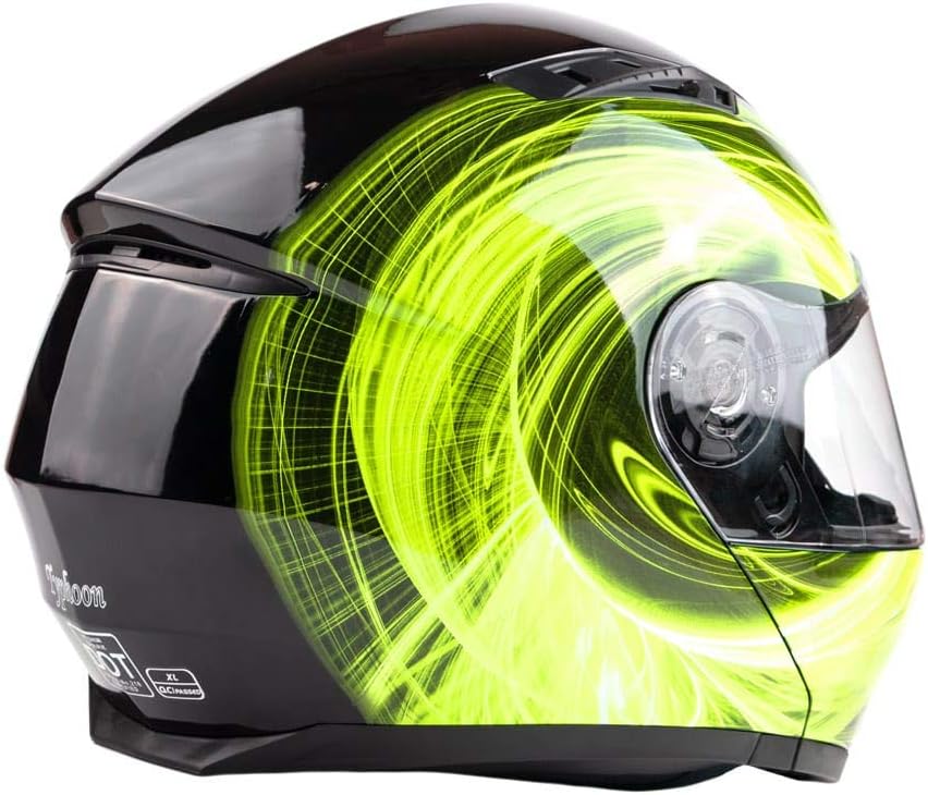 Adult Modular Motorcycle Helmet DOT w/Retractable Sunglass Full Face Flip-up Typhoon TH158