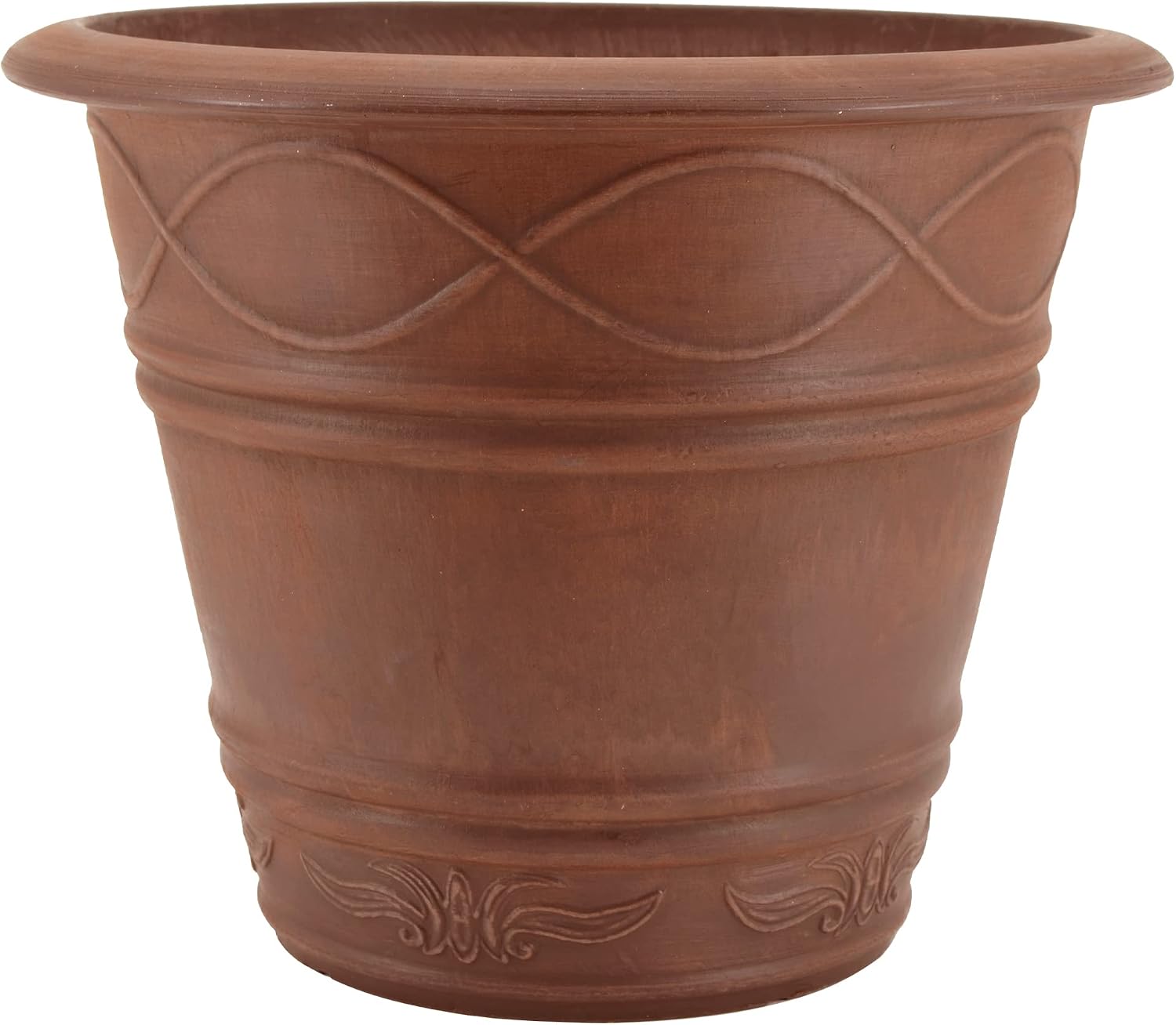 PSW Pot Collection Western Weave Planter Pot for Indoor and Outdoor Plants and Gardens, 14.5-inch, Taupe