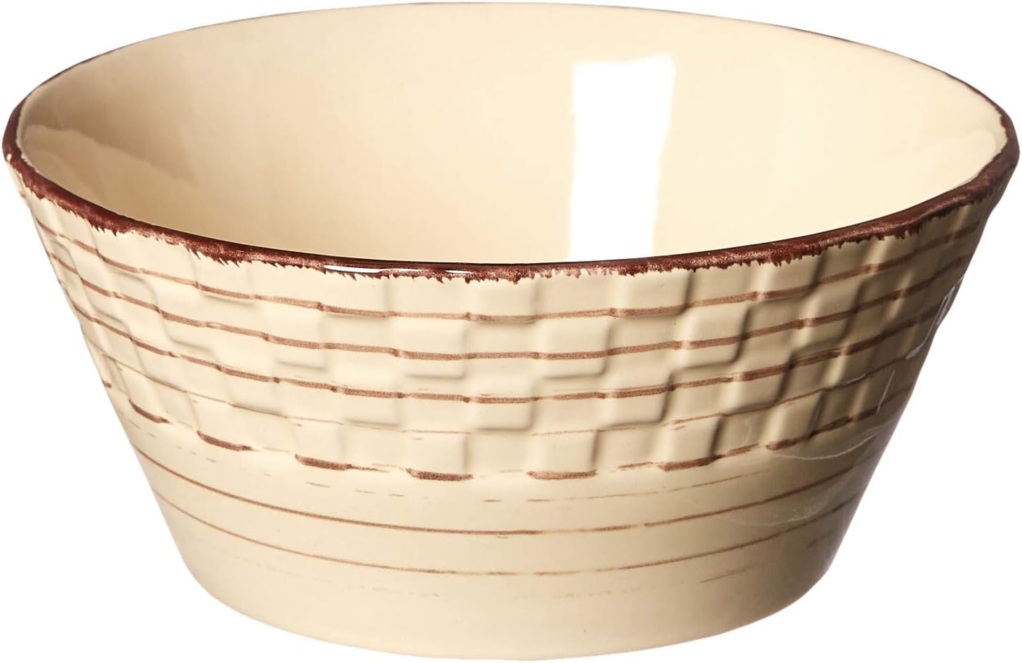 Lorren Home Trends Distressed Weave Dinnerware Set, Buttercup, 16 Piece | Service for 4