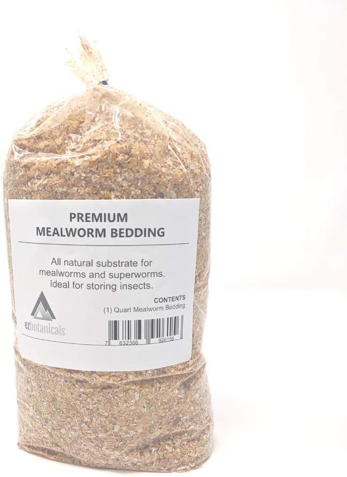 Mealworm & Superworm Bedding - Ideal Substrate for Storing Meal Worms and Super Worms - 1 Quart