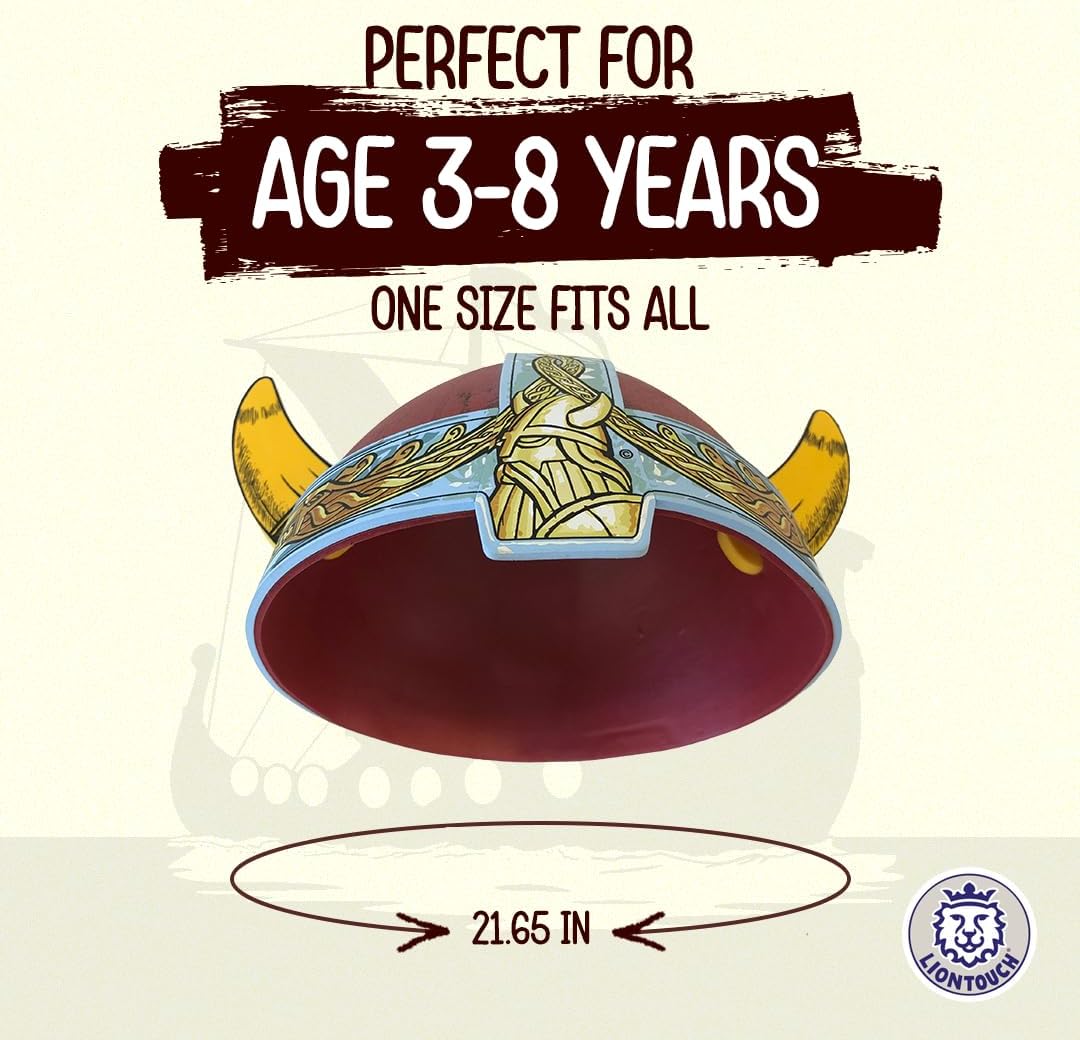 Viking Helmet with Horns for Kids - Age 3-8 Years | One Size | Inspired By Harald | Viking Costume Accessory For Role Play