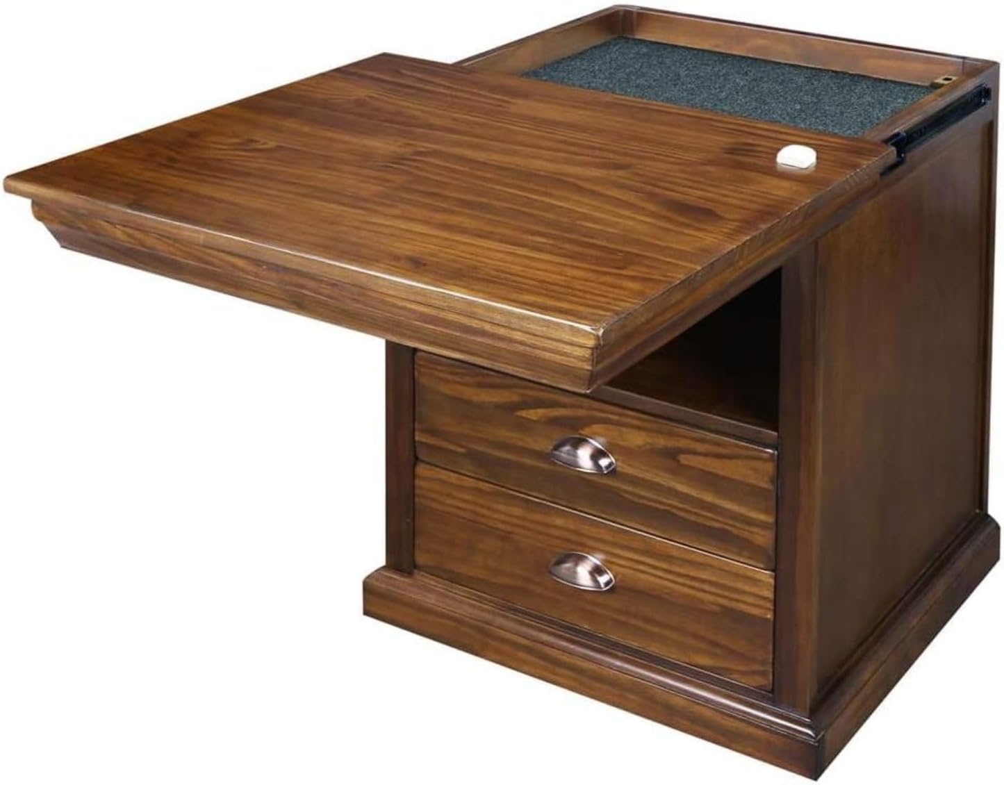 Lincoln Nightstand Mocha Concealment Furniture Hidden Storage Bedside Table Solid Wood Drawer Compartment Secure Stylish Bedroom Night Table Compact