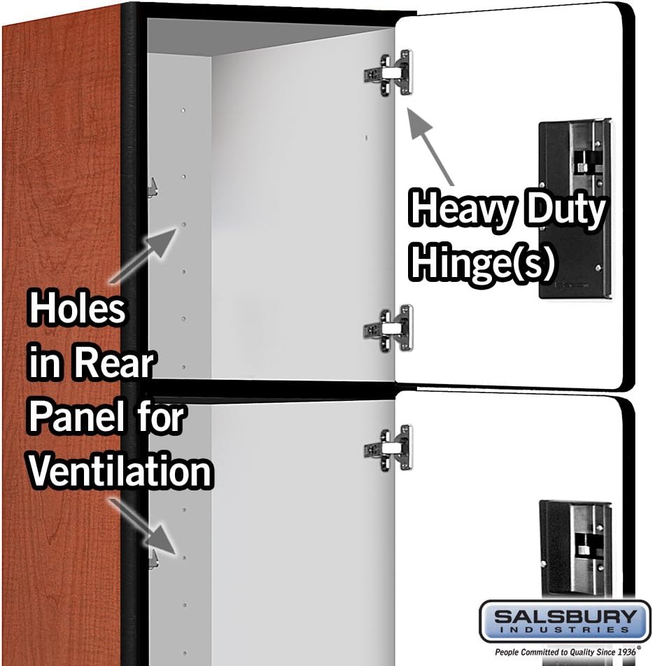 Salsbury Industries Four Tier Designer Wood Locker, Mahogany, 6' 3" x 18"