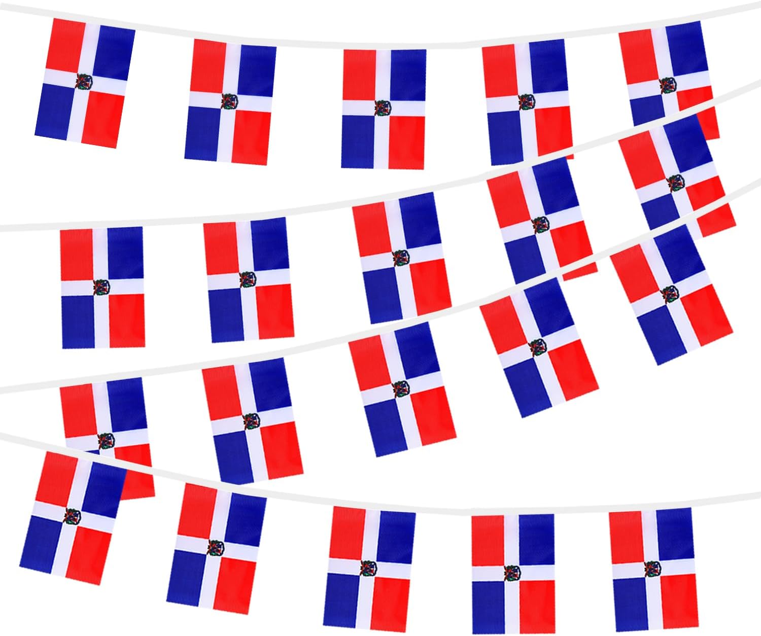 Nicaragua String Flags Banner Mini Small Nicaraguans Flag Bunting Patriotic Hanging Decor,National Holiday, Sports Game, Fiesta & Themed Party,18 Feet 20 Flags