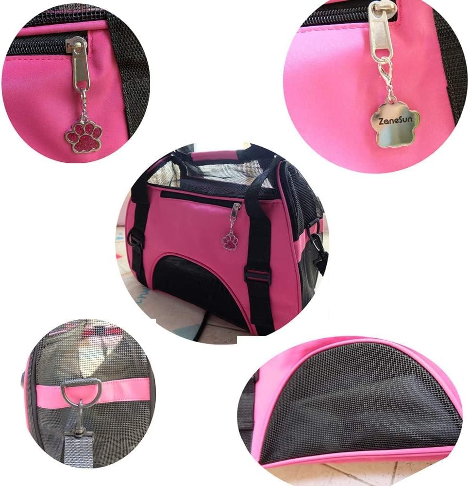 ZaneSun Cat Carrier,Soft-Sided Pet Travel Carrier for Cats,Dogs Puppy Comfort Portable Foldable Pet Bag Airline Approved (Small Blue)