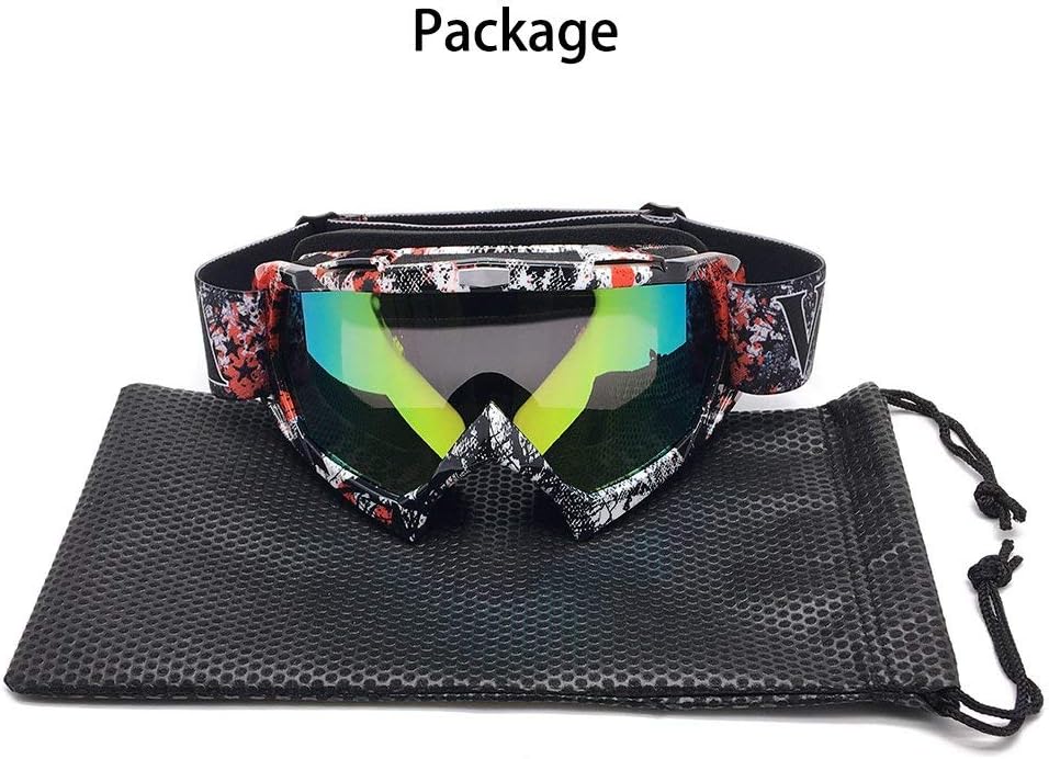 Dirt Bike Goggles, ATV Motorcycle UTV MX OTG Accessories Goggle Glasses & Anti Fog Ski Goggles, Racing Skiing Dirtbike