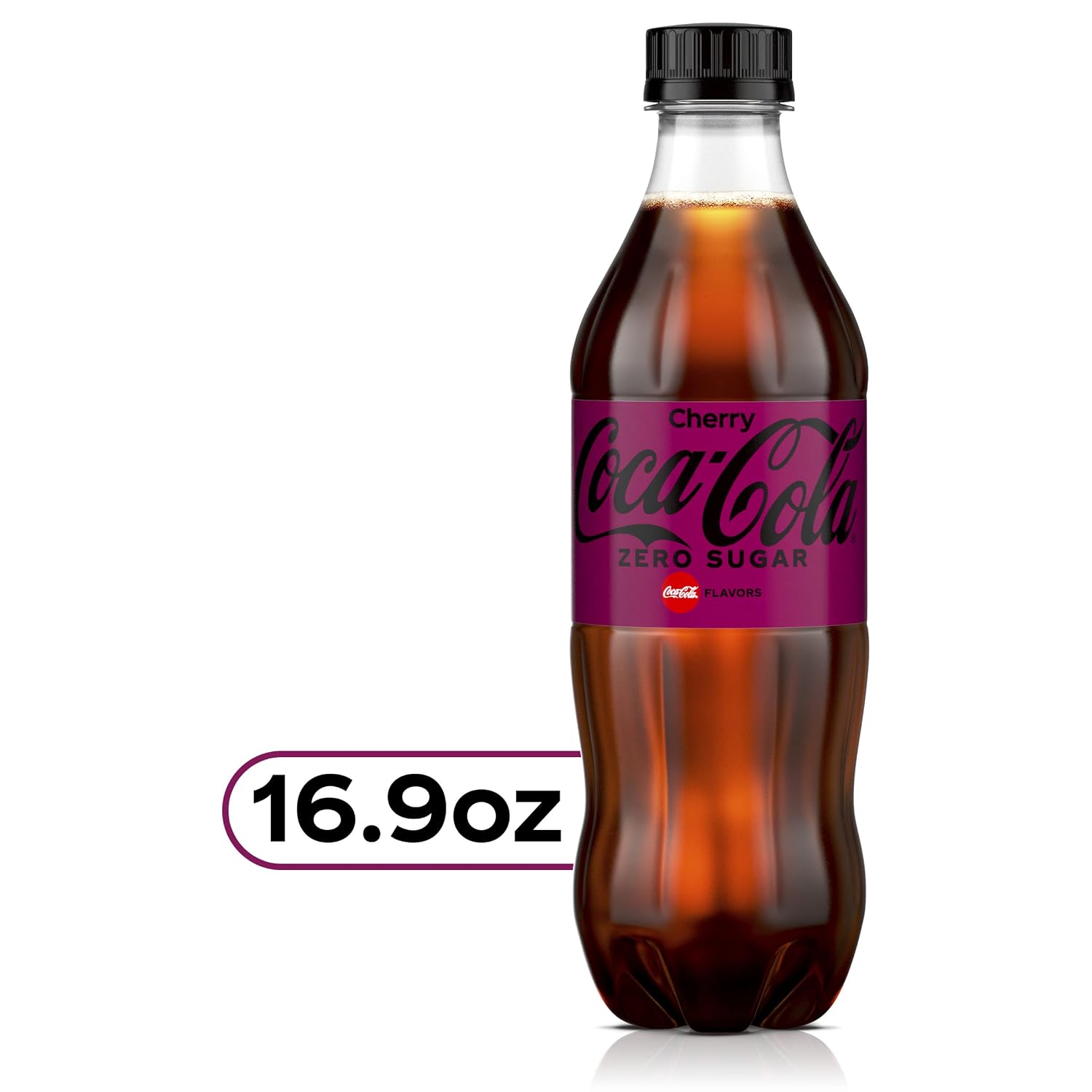 Coca-Cola Zero Sugar Cherry Soda Soft Drink Bottles, 16.9 fl oz, 6 Pack