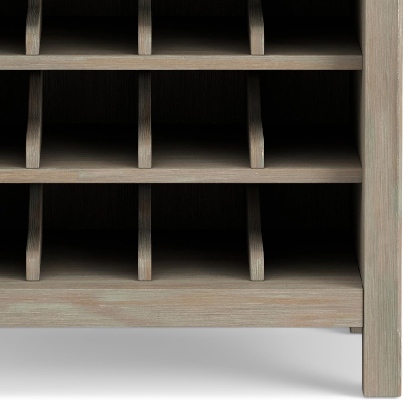 SIMPLIHOME Avalon 12-Bottle SOLID WOOD 22 Inch Wide Contemporary High Storage Wine Rack Cabinet in Dark Tobacco Brown, For the Living Room, Dining Room and Kitchen