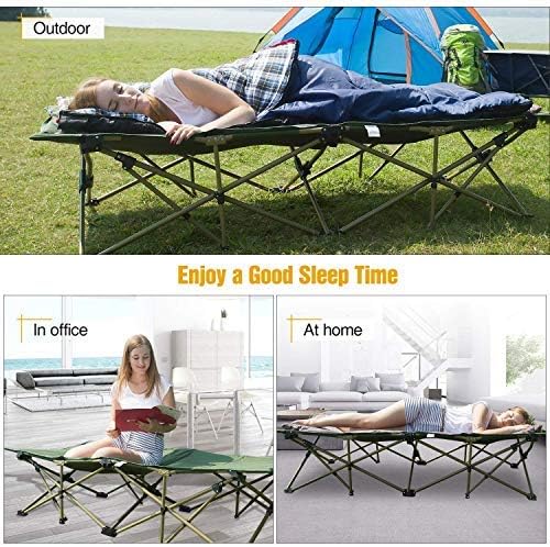 REDCAMP Oversized Camping Cots for Adults 500lbs, 33.5'' Extra Wide Tall Sleeping Cots Heavy Duty, XL Cots Portable for Outdoor Indoor Office