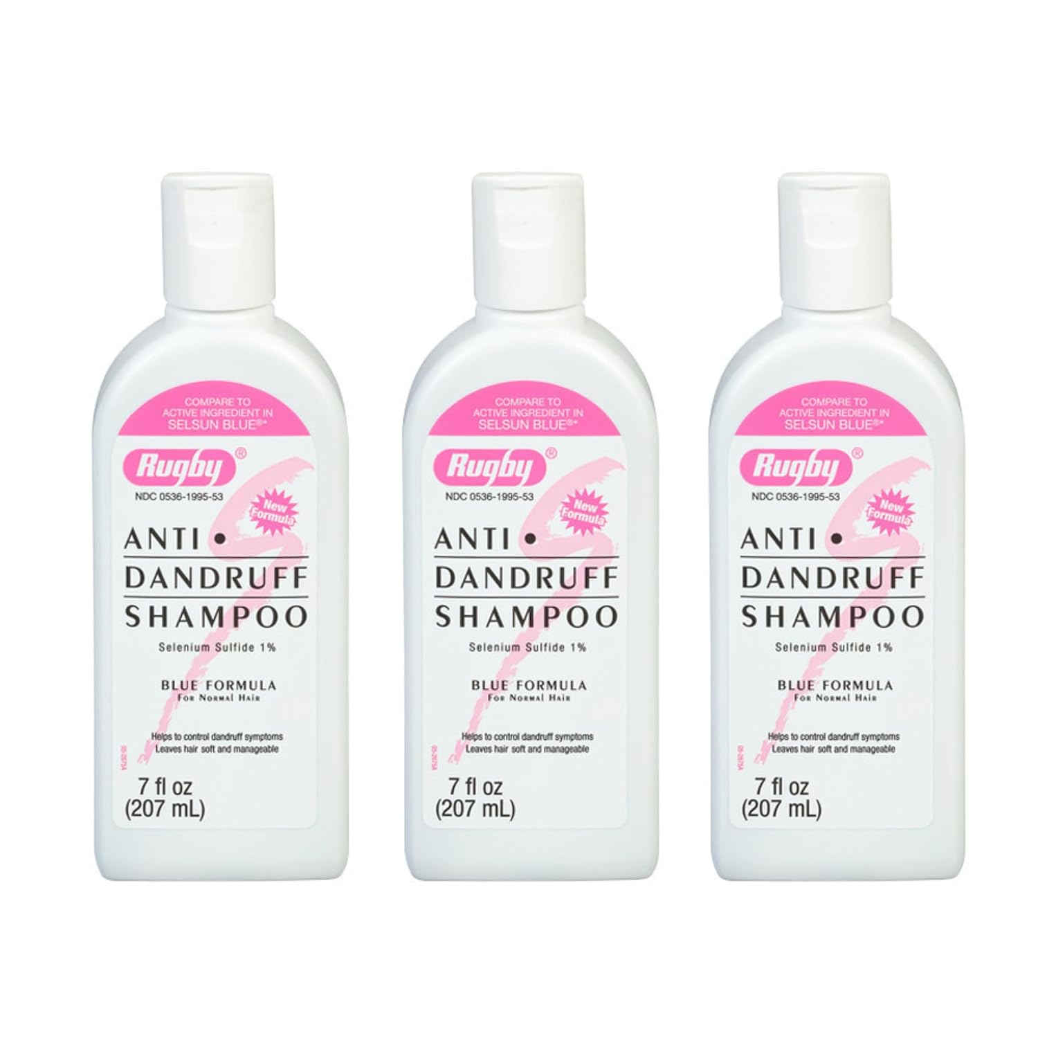 Rugby Selenium Sulfide Anti-Dandruff Shampoo - Blue Formula for Normal Hair - 7 Oz (1-Pack)