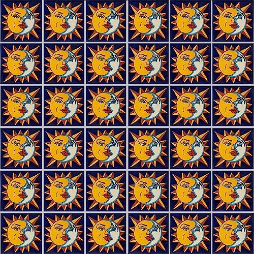 4.2x4.2 9 pcs Sun and Moon Talavera Mexican Tile