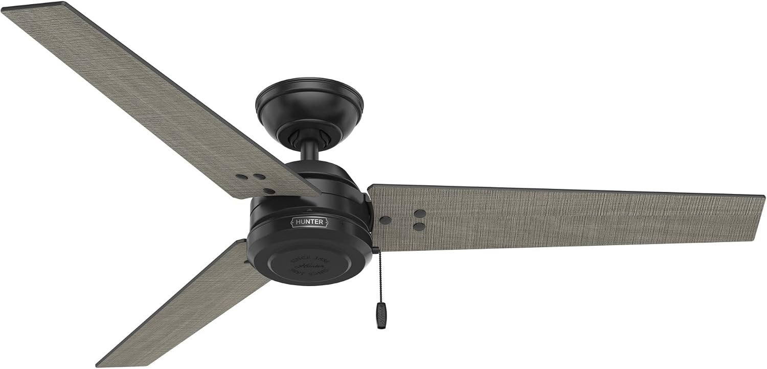 Hunter Cassius, Outdoor or Indoor, Ceiling Fan, 44 inch, Matte Black