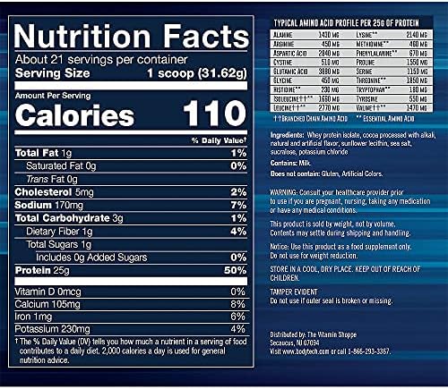 BodyTech Whey Protein Isolate Powder, French Vanilla, 1.5 LB, 23 Servings | 25G Protein per Serving, High Concentrated Protein Powder With Amino Acids & BCAAs for Men and Women, Gluten Free