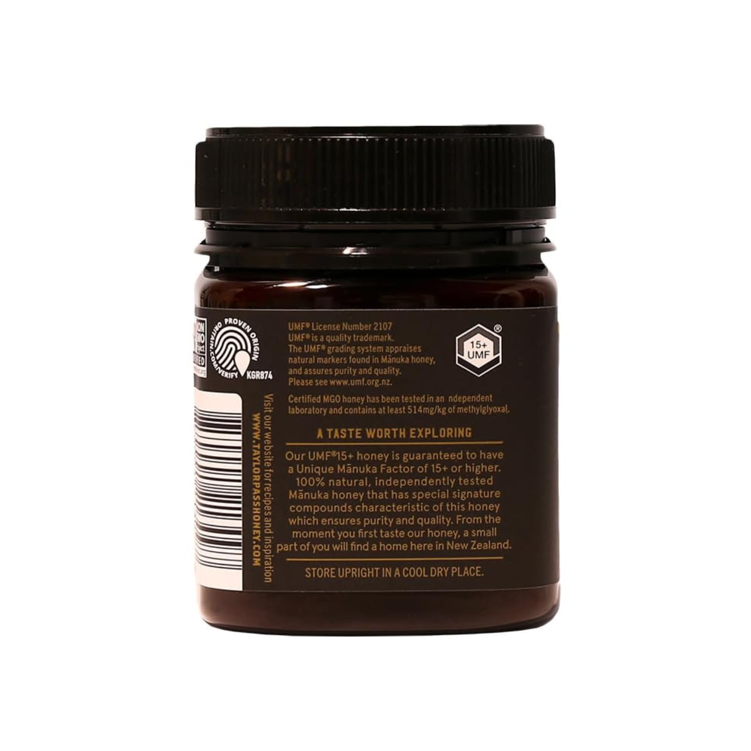 Taylor Pass Honey Co Manuka Honey UMF 15+ MGO 514+ | Monofloral New Zealand Honey | Premium, Sustainable, Non-GMO, Halal