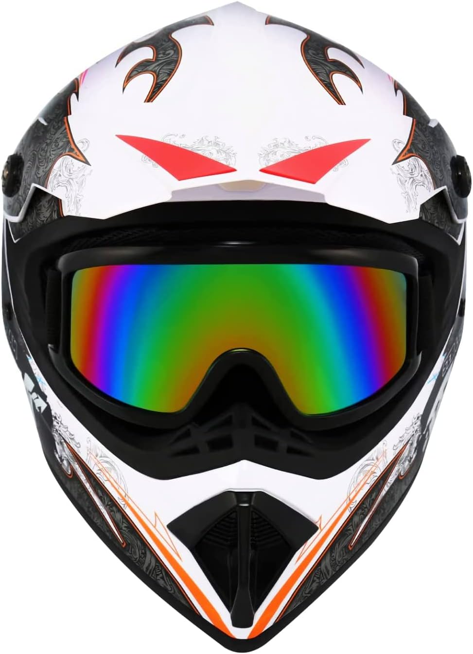 Motocross Helmet ATV Dirt Bike Helmets Off-Road Helmet with Gloves Goggles for Unisex Adult Youth DOT/FMVSS 218 Approved (Medium, Black)