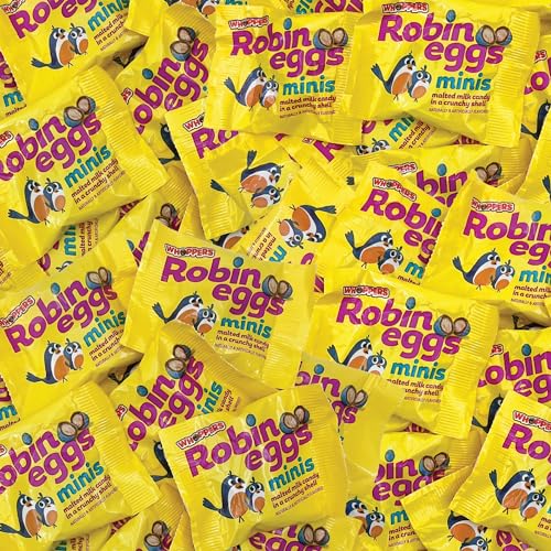 WhoppersRobinEggs Mini Individual Packs, Malted Milk Balls Candy, Bulk Bag 52-Count, 2 Pounds