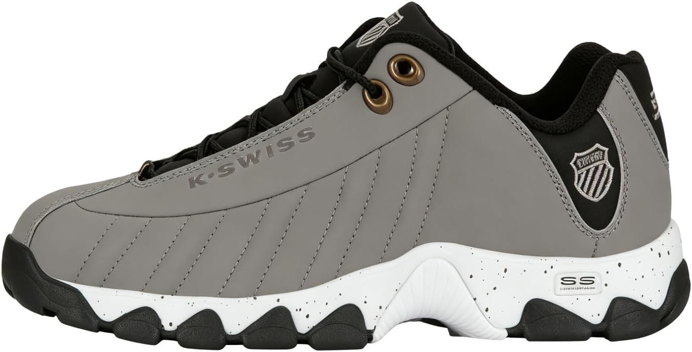K-Swiss Men's ST329 CMF Sneaker, Wide Tennis Walking Shoes Leather Upper | Court Inspired, Tennis Heritage, Comfort Soft Cushioning, Arch Support, Wide Feet Fit, Chunky Silhouette, Classic Style.