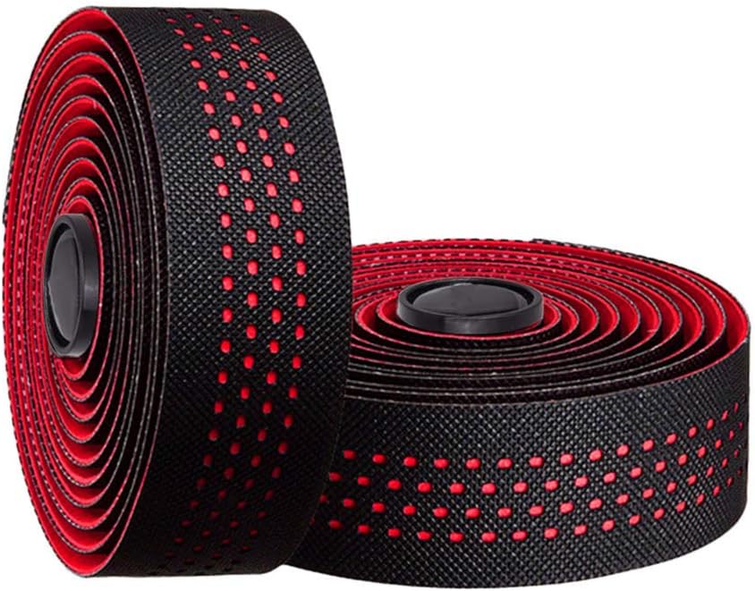 Tvoip 2 Rolls Soft Road Bike Bicycle Handlebar Cork EVA PU Bar Tape Professional Cycling Damping Anti-Vibration Wrap