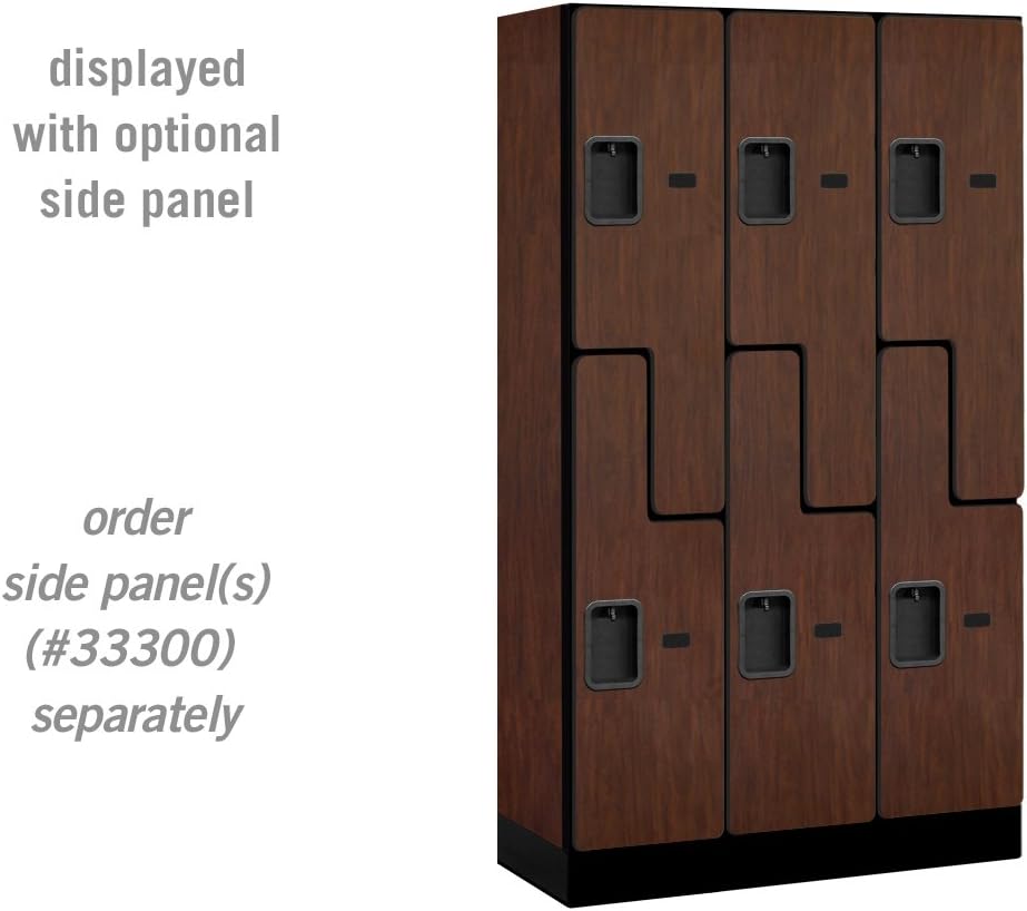 Salsbury Industries Double Tier 'S' Style Designer Wood Locker, Mahogany, 5' 3" x 15"