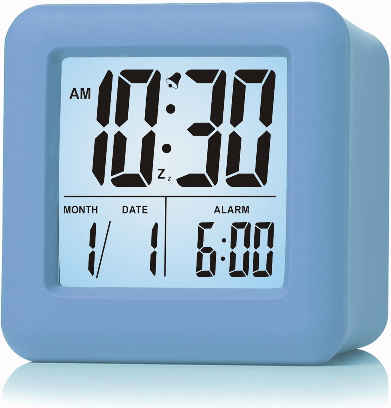Plumeet Digital Alarm Clock Kids Clock with Snooze and White Nightlight - Easy Setting Travel Alarm Clocks Display Time, Date