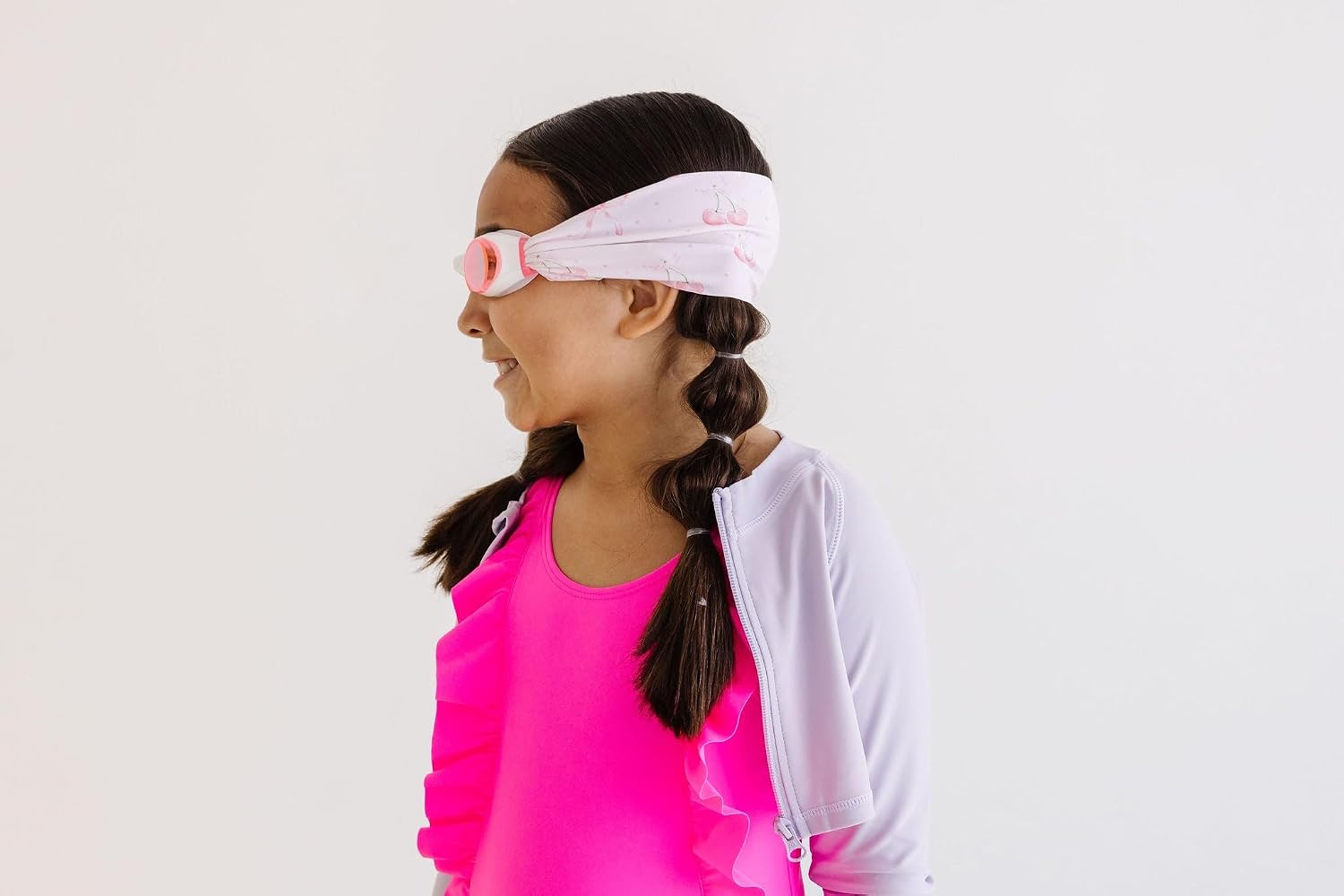 Splash Place SWIM GOGGLES with Fabric Strap - Adult & Kids Swim Goggles - PINKS & PURPLES