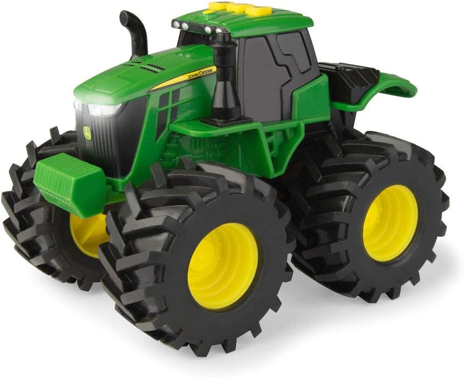 TOMY Monster Treads Monster Truck Toys - John Deere Tractor and Combine 2-Pack with Lights and Sounds - John Deere Toys with Durable Bouncy Tires