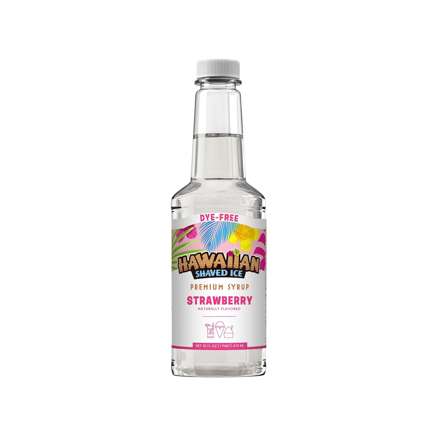 Hawaiian Shaved Ice Blue Raspberry Syrup - Made Nut Soy Dairy Free in the USA - Flavor Fluffy Shaved & Crunchy Snow Cone - Shelf Stable After Opening - Makes 8 Servings - 16 ounces
