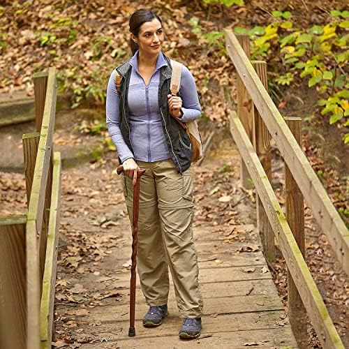 Brazos Handcrafted Wood Walking Cane, Twisted Oak, Derby Style Handle, for Men & Women, Made in The USA
