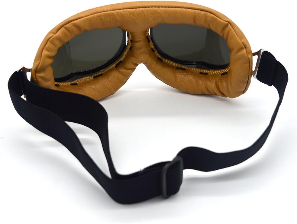 Motorcycle Goggles Anti Fog&Wind&Dust&Sand Aviator Pilot Motocross | Dirt Bike Atv Riding Goggles with Yellow Lens,Fit Over Glasses or Helmet