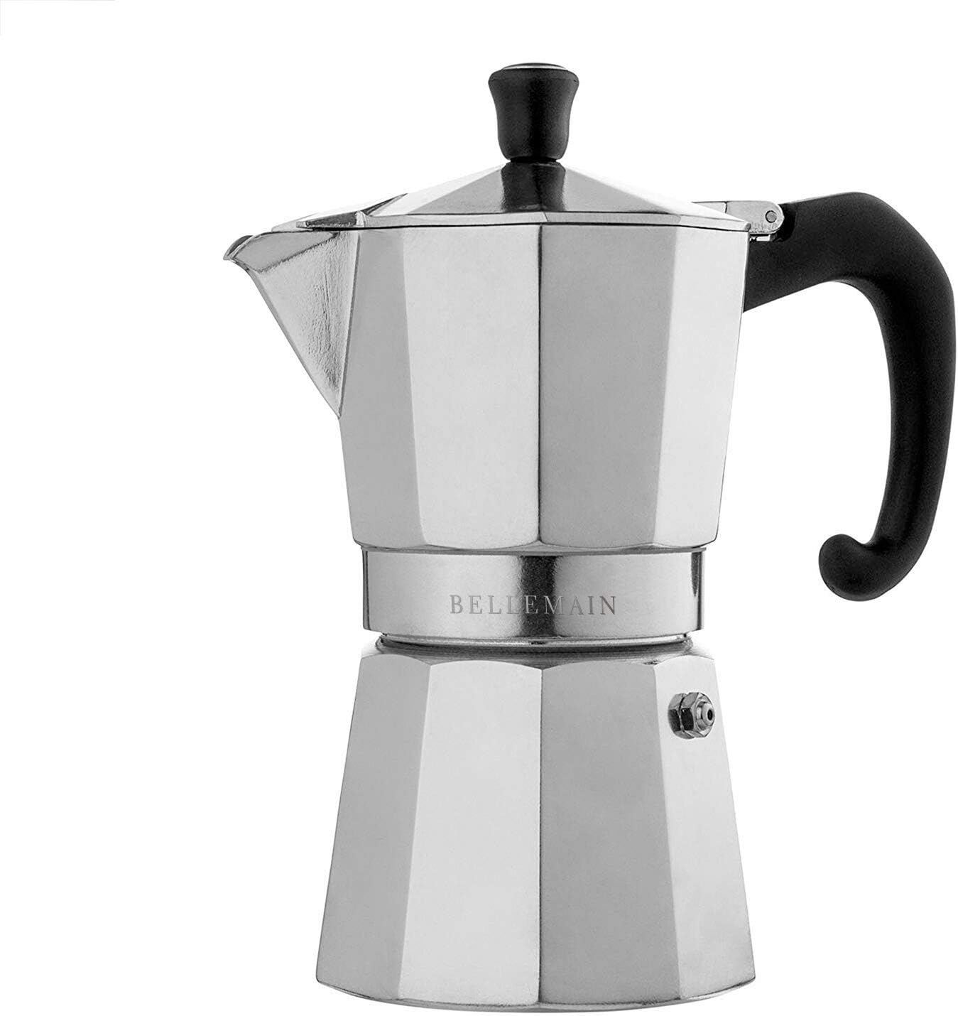 Bellemain Stovetop Espresso Maker, Italian Moka Pot, 6-Cup Silver | Classic aluminum design brews rich espresso at home or camping, with an easy-to-use and easy-to-clean design.