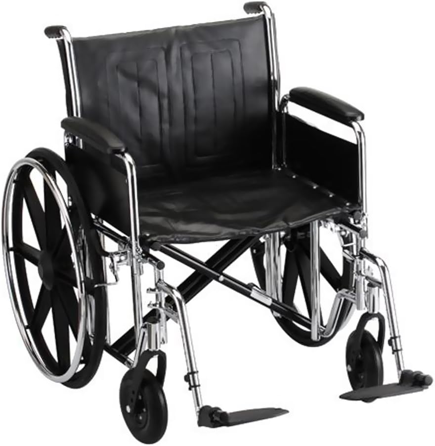 Nova MedicalProducts Healthcare 22" Steel Wheelchair Detachable Full Arms and Elevating Leg Rests