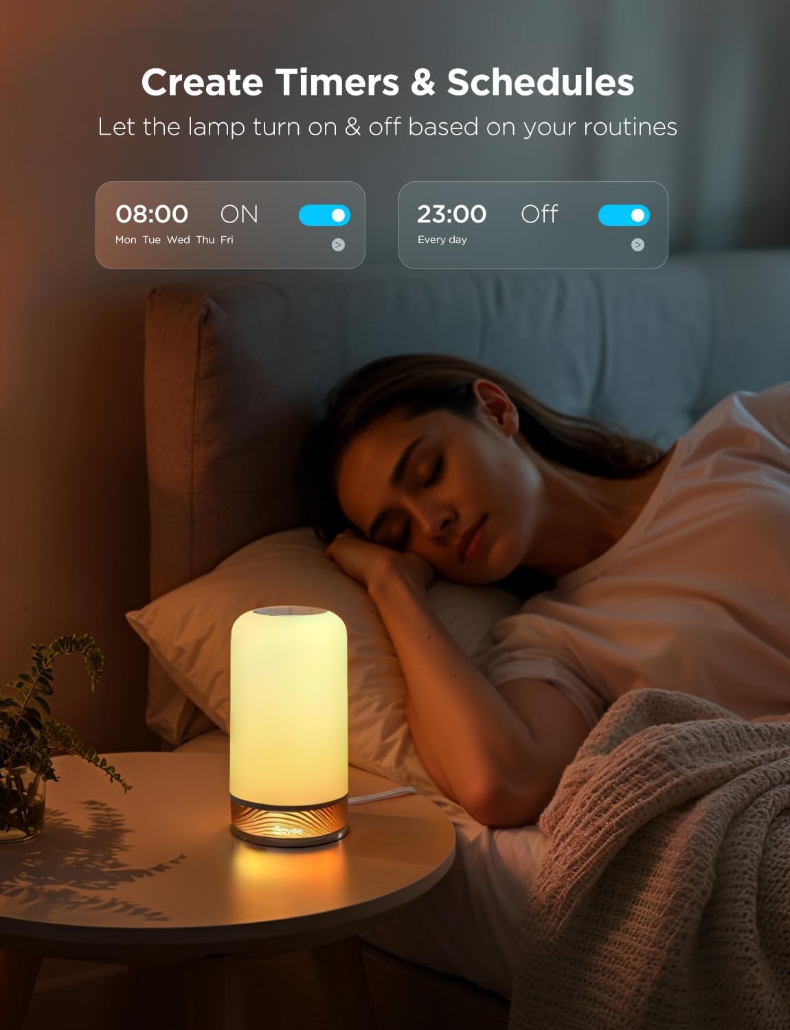 Govee RGBIC Smart Table Lamp 2, Touch Bedside Small Table Lamp (Corded) | LED Desk Lamp Compatible with SmartThings, Matter, Alexa