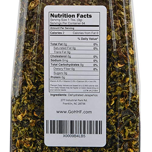 Harmony House Dried Jalapeno Peppers – Dehydrated Peppers For Cooking, Camping, Emergency Supply and More, 6 oz, Quart Jar