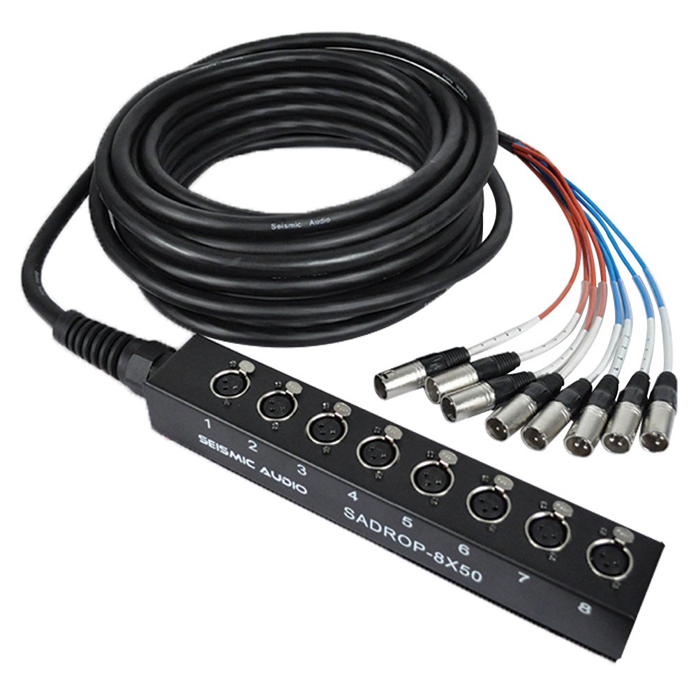 Seismic Audio SADROP-6x30 6 Channel Drop Snake Cable, 30-Feet Pro Audio Sub Snake
