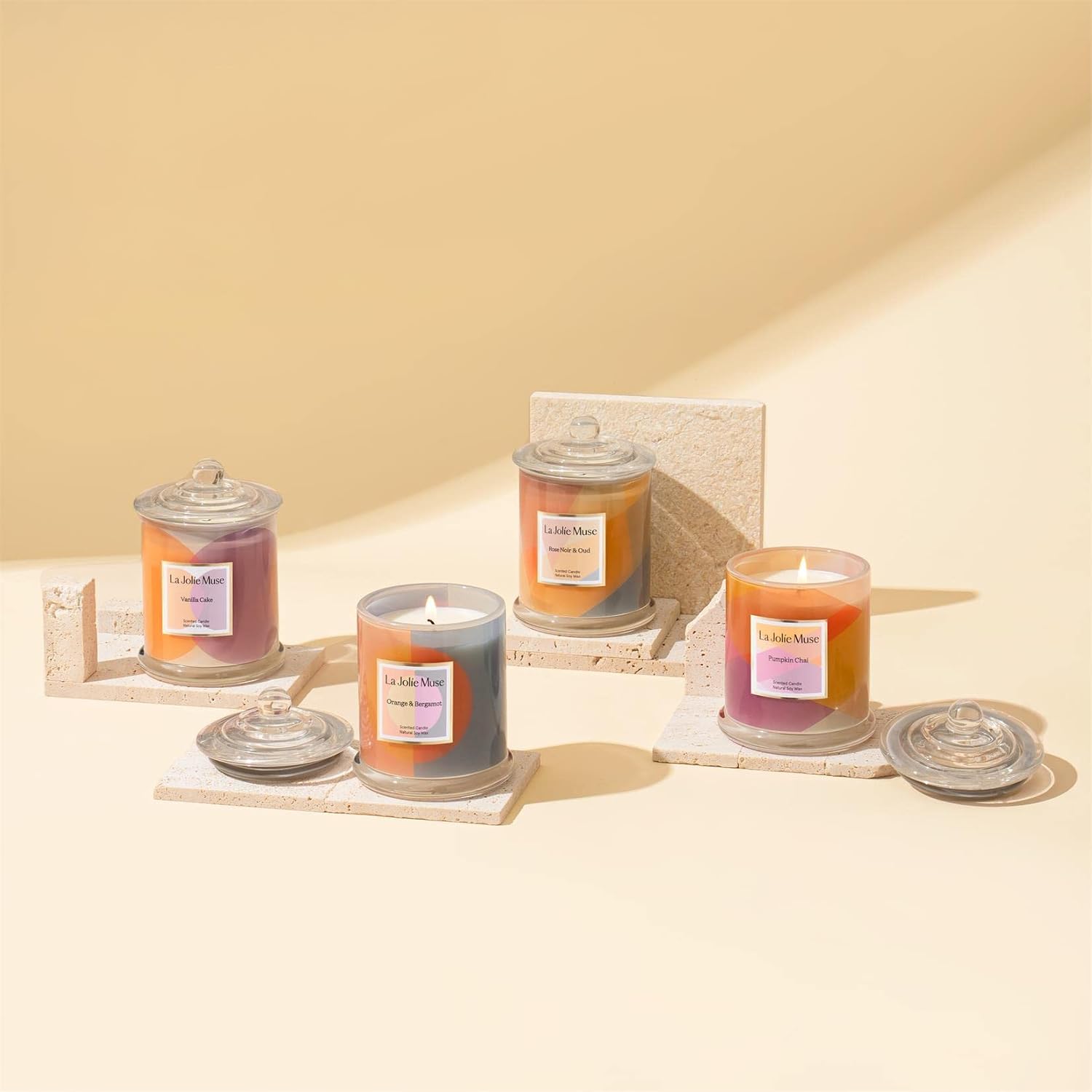 LA JOLIE MUSE Jasmine Floral Scented Candles for Home, Natural Soy 70 Hrs | Luxury White Jar Candle, Clean Non Toxic, Decorative Candle for Candle Warmer, Gifts for Women & Mom, Floral Engaged Candles