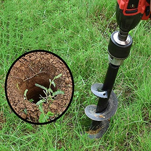 Auger Drill bit for Planting 1.6x8.7& 4x12 Garden Auger Spiral Drill Bit,Bulb & Bedding Plant Augers,Plants Drill bit for 3/8” Hex Drive Drill