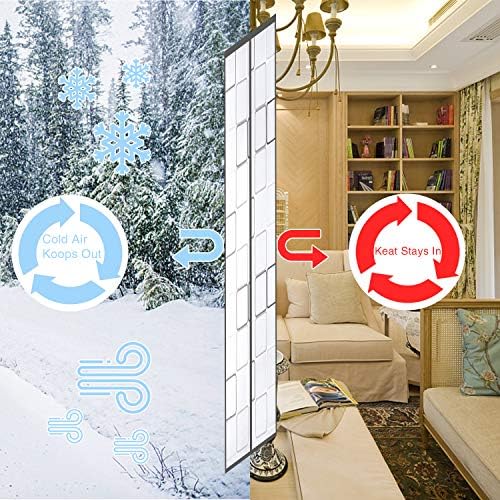 Insulated Door Curtain, Thermal Magnetic Self-Sealing EVA Door Screen Winter Stop Draft Keep Cold Out Door Cover for Kitchen, Bedroom